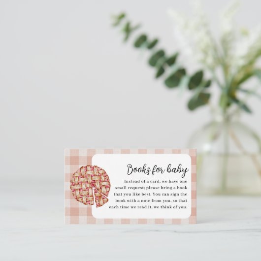 Boeken voor Baby Little Cutie Pie Baby shower Informatiekaartje (Staand voorkant)