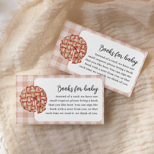 Boeken voor Baby Little Cutie Pie Baby shower Informatiekaartje