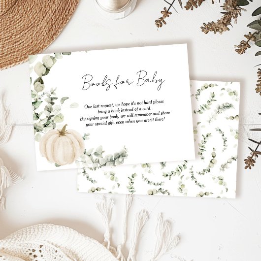 Boeken voor Baby Little Pumpkin Baby shower Informatiekaartje