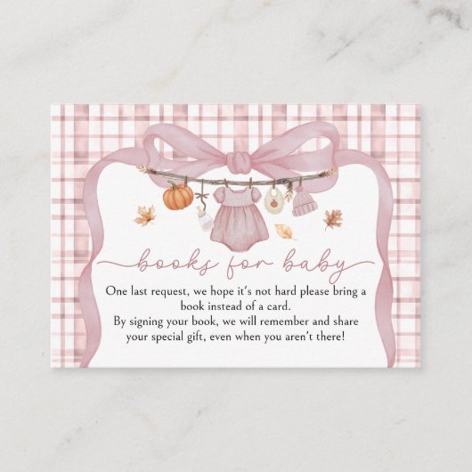 Boeken voor Baby Little Pumpkin Girl Baby shower Informatiekaartje (Voorkant)