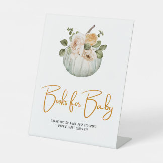 Boeken voor Baby Little Pumpkin Herfst Baby shower Reclamebord Met Voetstuk