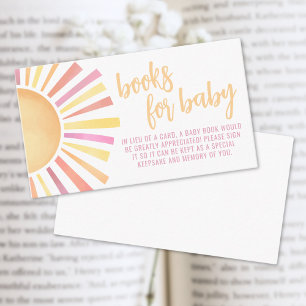 Boeken voor Baby Little Ray of Sunshine Baby showe Informatiekaartje
