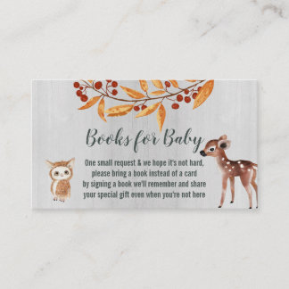 Boeken voor baby/Luier Raffle Woodland Animals Visitekaartje