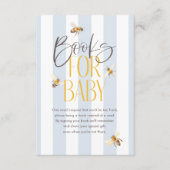Boeken voor Baby Mama naar Bee Blue Baby shower Informatiekaartje (Voorkant)