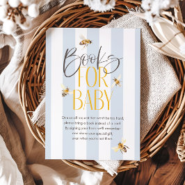 Boeken voor Baby Mama naar Bee Blue Baby shower Informatiekaartje