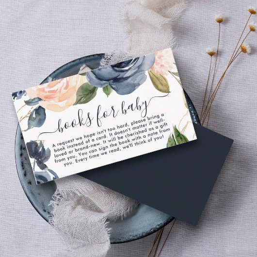 Boeken voor Baby marinesroze Baby shower Informatiekaartje