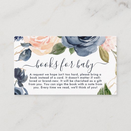 Boeken voor Baby marinesroze Baby shower Informatiekaartje (Voorkant)