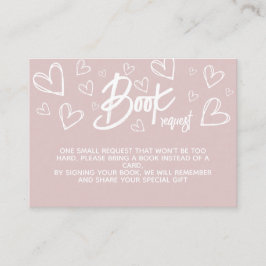 Boeken voor Baby Meisje Roze Moderne Douche Informatiekaartje