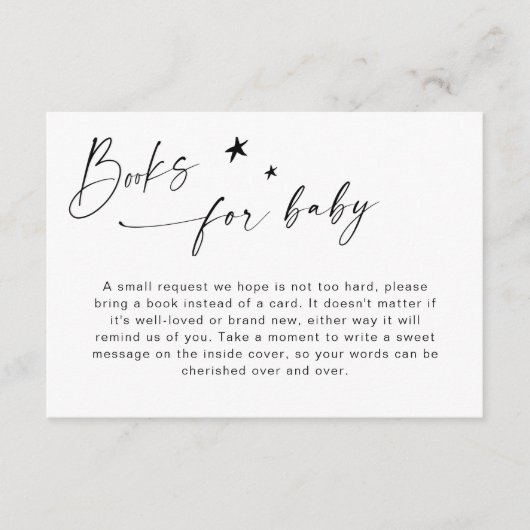 Boeken voor Baby Minimalistisch Baby shower Informatiekaartje (Voorkant)