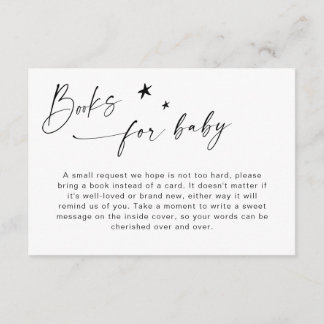 Boeken voor Baby Minimalistisch Baby shower Informatiekaartje