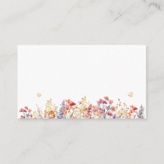 Boeken voor Baby! Modern, Wildflower Baby shower Informatiekaartje (Achterkant)