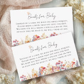 Boeken voor Baby! Modern, Wildflower Baby shower Informatiekaartje