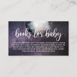 Boeken voor Baby Moon Galaxy Baby shower Informatiekaartje