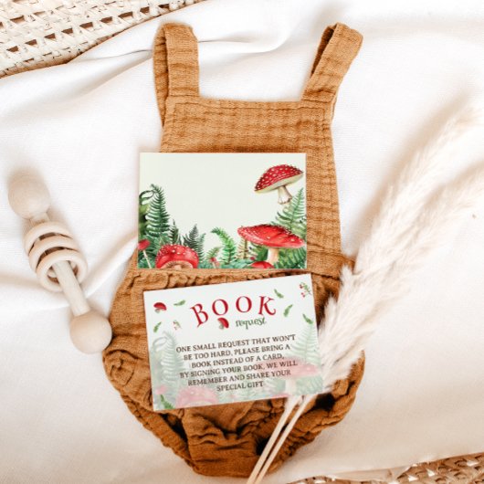 Boeken voor Baby Mushroom Baby shower Informatiekaartje