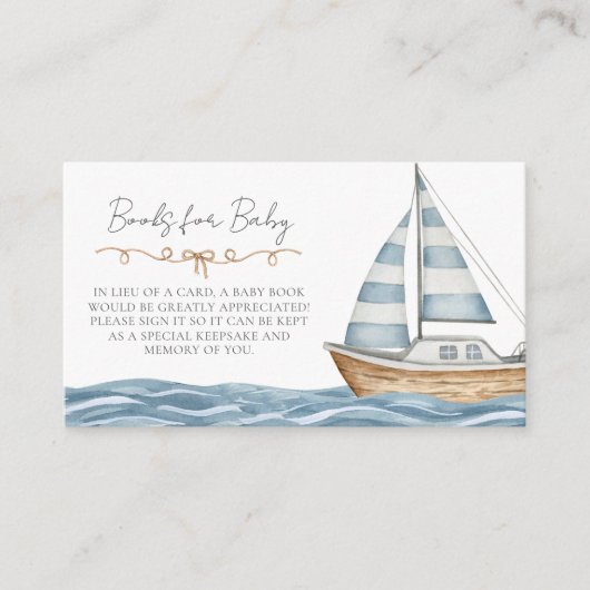 Boeken voor Baby Nautisch Baby shower Informatiekaartje (Voorkant)