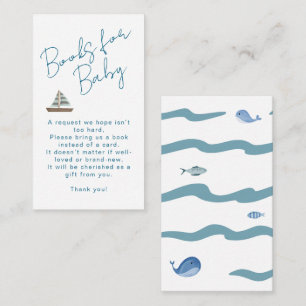 Boeken voor baby nautische golven blauwe jongensfe informatiekaartje