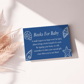 Boeken voor baby onder de zee baby shower informatiekaartje