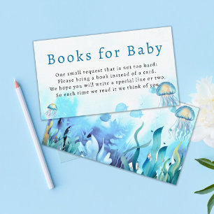 Boeken voor Baby Onder het Zee Blue Boy Baby showe Informatiekaartje