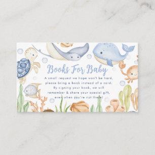 Boeken voor Baby Onder het zee dieren baby shower Informatiekaartje