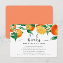 Boeken voor Baby oranje citrusbaby shower
