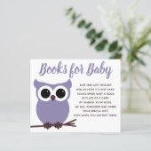 Boeken voor Baby Paars Owl Baby shower Insert (Staand voorkant)