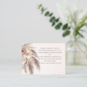 Boeken voor baby Pampas grass boho baby shower Informatiekaartje (Staand voorkant)