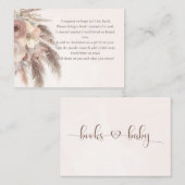 Boeken voor baby Pampas grass boho baby shower Informatiekaartje (Voorkant / Achterkant)