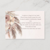 Boeken voor baby Pampas grass boho baby shower Informatiekaartje (Voorkant)