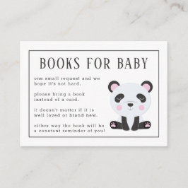 Boeken voor Baby Panda Baby shower Informatiekaartje