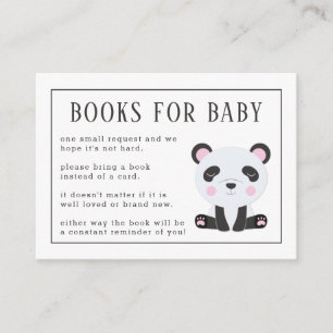 Boeken voor Baby Panda Baby shower Informatiekaartje