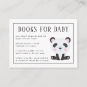 Boeken voor Baby Panda Baby shower Informatiekaartje (Voorkant)