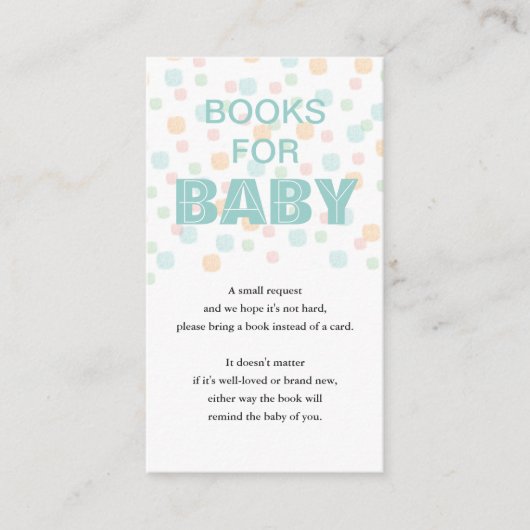 Boeken Voor Baby Pastel Stippen en Licht Blauwgroe Informatiekaartje (Voorkant)