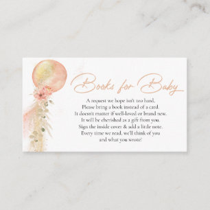 Boeken voor baby Pink Balloons Eucalyptus Boho Informatiekaartje