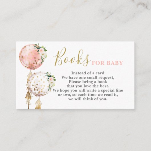 Boeken voor Baby Pink Balloons Kaart (Voorkant)
