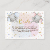 Boeken voor Baby Pink Blue Floral Elephant Informatiekaartje (Voorkant)