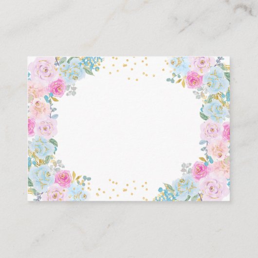 Boeken voor Baby Pink Blue Floral Informatiekaartje (Achterkant)