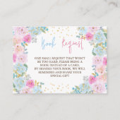 Boeken voor Baby Pink Blue Floral Informatiekaartje (Voorkant)