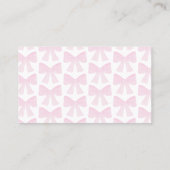 Boeken voor Baby Pink Bow Preppy Baby shower Visitekaartje (Achterkant)