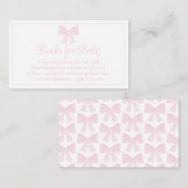 Boeken voor Baby Pink Bow Preppy Baby shower Visitekaartje (Voorkant / Achterkant)