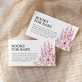 Boeken voor Baby Pink Fairytale Castle Baby shower Informatiekaartje