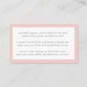 Boeken voor Baby Pink Floral Baby shower Informatiekaartje (Achterkant)