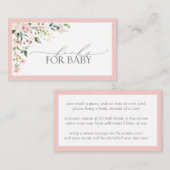 Boeken voor Baby Pink Floral Baby shower Informatiekaartje (Voorkant / Achterkant)