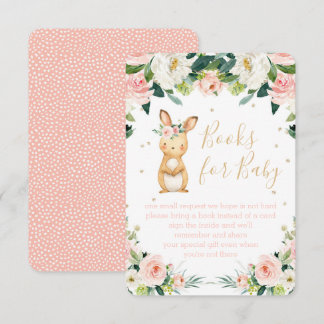 Boeken voor Baby Pink Floral Some Bunny Brown Informatiekaartje