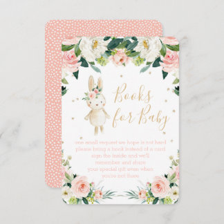 Boeken voor Baby Pink Floral Some Bunny Informatiekaartje