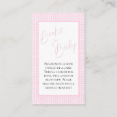 Boeken voor Baby Pink Gingham Enclosure Kaart (Voorkant)