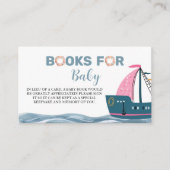 Boeken voor Baby Pink Nautical Baby shower Informatiekaartje (Voorkant)