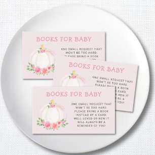 Boeken voor Baby Pink Pumpkin Baby shower Informatiekaartje