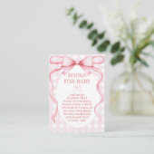 Boeken voor Baby Pink Ribbon Bow Theme Informatiekaartje (Staand voorkant)