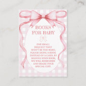 Boeken voor Baby Pink Ribbon Bow Theme Informatiekaartje (Voorkant)