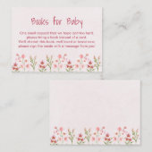 Boeken voor Baby Pink Wildflower Garden Baby showe Informatiekaartje (Voorkant / Achterkant)